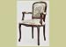 Dark Oak Finish Tapestry Italian Provincial Arm Chair