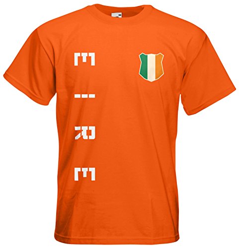 Irland Eire EM 2016 T-Shirt Trikot (Orange, XXL)