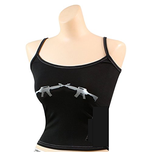Rothco Women's Crossed Rifles Casual Tank Top, Black, X-Large