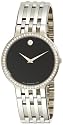 Movado Men's Esperanza Stainless Steel Bracelet Black Dial Watch #0606280