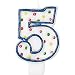 Number 5 Polka Dot Candle
