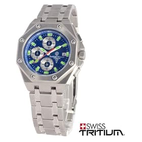 Smith & Wesson Diplomat Watch Tritium 37MM Titanium Chronograph Blue - Smith & Wesson SWW-93T-BLU