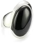 ELLE Jewelry Black Agate Sterling Silver Ring, Size 6