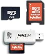 ByteStor - Tarjeta de memoria Micro SD 2 GB (con lector USB y adaptador)