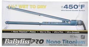 BaByliss Pro BABNT5073T Nano Titanium-Plated Wet-To-Dry Hair Ultra-Thin Straightening Iron, 1.5 Inch