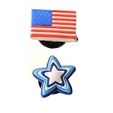 Urban Boundaries Novelty Shoe Decorations/Charms for Clogs, Crocs, Bracelets, & More (Sold Individually or in Packs) - Stars & Stripes 2-Pack ($2.49)