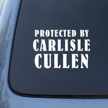 Protected by Carlisle Cullen - Twilight New Moon - Car, Truck, Notebook, Vinyl Decal Sticker #2248 | Vinyl Color: White