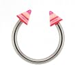 STAINLESS STEEL HORSESHOE WITH SPIKE MUTICOLOR Gauge: 16, Ball Size: 4mm Sold as a Pair