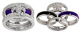 Fleur de Lis Interchangeable Enamel Rings Purple size 8 Emitations