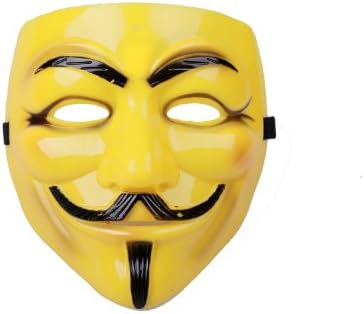 V for Vendetta Mask Props for Halloween Costume Yellow