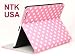 NTK Premium Dalmation Series iPad 2 Plaid Polka Dots Pattern Folio Leather Smart Cover Case Tartan S