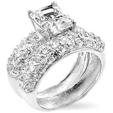 WOMEN'S RINGS STERLING SILVER & VERMEIL W/CLEAR CZ