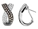 Chocolate and White Diamond 1 Carat (ctw) Criss Cross Earrings in 14K White Gold with Black Rhodium
