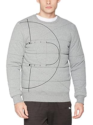 Puma Sudadera Evo Graphic Padded Crew (Gris Claro)