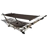 Strathwood Portable Folding Hammock with Carry Bag, Chocolate Fabric Champagne Frame