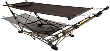 Strathwood Portable Folding Hammock with Carry Bag, Chocolate Fabric Champagne Frame