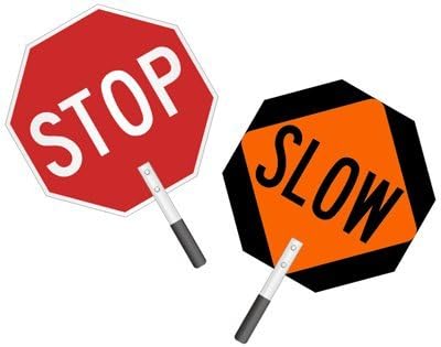 Stop: Slow Double Sided Sign, 24" x 24"