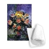 Roses and Gypsophila, 1996 (oil on canvas) .. - Tea Towel 100% Cotton - Art247 - Tea Towel - 46x70cm