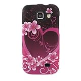 Hard Snap-on Shield With PINK LOVE HEART FLOWERS Design RUBBERIZED Faceplat ....