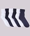French Toast Unisex 6-Pack School Socks (Sizes 4 - 11) - navy/white, fits shoe 1-7