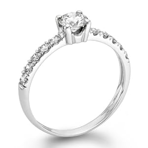 Diamond Engagement Ring 1/2 ct, I Color, SI2 Clarity, Certified, Round Cut, in 14K Gold / White
