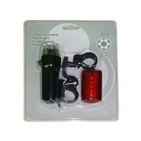 GSI Super Quality Headlight and Rear Light Combo Set For Bike, Bicycle and Motorbike - 6 Bright LED Bulbs - Mounting Brackets Included