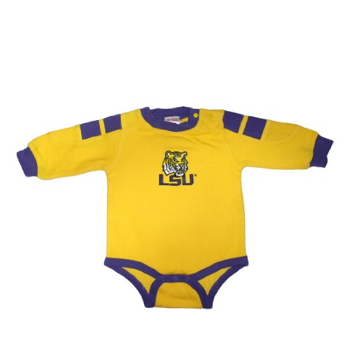 NCAA LSU Tigers Baby / Infant One-Piece Bodysuit / Romper / Onesie with Embroidered Logo - Yellow (Size: 3-6)