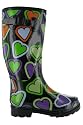 Womens Pink Love Heart Wellies Wellington Boots Size 3-8