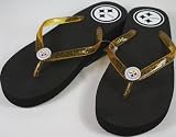 Pittsburgh Steelers Womens Wedge Flip Flop Slippers
