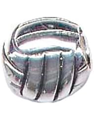Zable (tm) Sterling Silver Volleyball Bead / Charm
