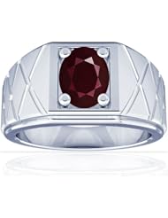 Platinum Oval Cut Ruby Solitaire Ring