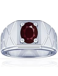 18K White Gold Oval Cut Ruby Solitaire Ring