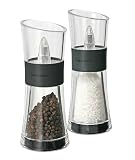 Cole and Mason Inverta Flip Soft Touch Salt Mill, Black Rubber and Clear Acrylic