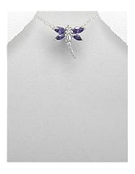 Dragonfly CZ Pendant Necklace In 92.5 Sterling Silver
