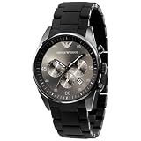 Emporio Armani Men’s AR5889 Sport Chronograph Silicone Accent Black Dial Watch