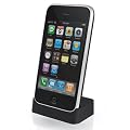 Trendline24 Mini Hotsync Tischladestation mit Audio Ausgang und Dockconnector Anschluss (schwarz) f�r Apple iPhone 3G / iPhone 3GS -inkl.samtweichem Transportbeutel