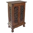 Handmade Asian Furniture - 32" Bamboo Forest Storage Cabinet / End Table - Rich Dark Finish