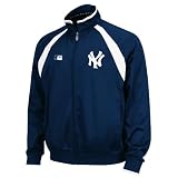 MLB Men's New York Yankees Thermabase Long Sleeve Full Zip Fleece Track Jacket, Pro Navy/Pro Navy/Pro White, Small