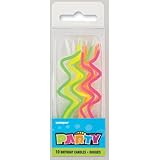 Wacky Neon Spiral Birthday Candles, Assorted 10ct
