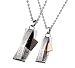 Stainless Steel Couples Eternal Love Pendants Necklace Set 18" & 22" Chain