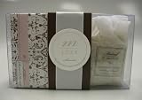 Mudlark New Savon D'Amande Soap and Mineral Salt Soak Gift Set in Delphine Pattern