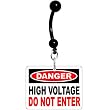 Danger High Voltage Warning Sign Belly Ring