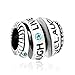 Pugster Sky Blue Swarovski Elements Crystal Live Love Laugh Spiral Bead Fits Pandora Charms Bracelet