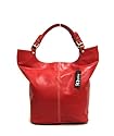 IO Pelle Italian Designer Handbag Shoulder Bag Tote in Red Leather