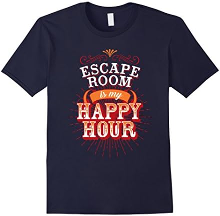 Men's Game T Shirt Escape Room is my Happy Hour Large Navy