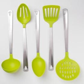 Buy Cook's Corner 5-Piece Kitchen Utensil Set - Stainless Steel & Lime Green