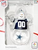 DALLAS COWBOYS light up snowman snow globe ornament from Forever Collectibles. NFL LICENSED.