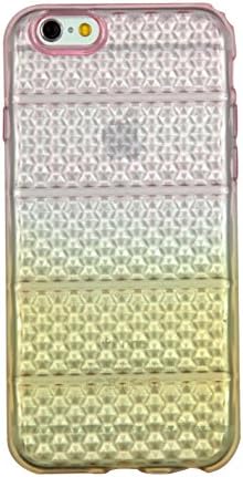 Slickmade Ultra Slim Soft iPhone 6 Case All Clear Transparent Lucid Golden Gradient Ramp Color Colorful Apple iPhone 6 Case (4.7-inch) Scratch Resistant Clear Cover TPU Bumper for iPhone 6 (Pink and Green) (4.7-3DW-HUAH)