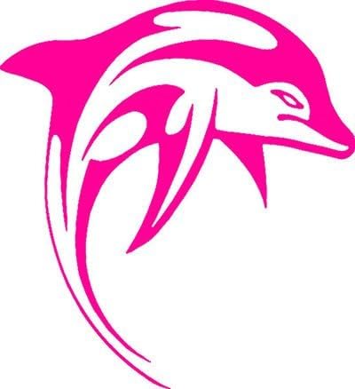 Tribal Dolphin Pink VINYL Car Decal Art Wall Sticker Car USA 6"