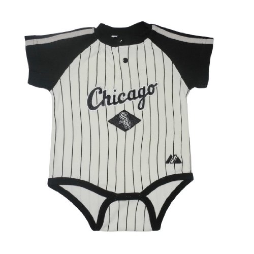 MLB Chicago White Sox Baby / Infant One-Piece Bodysuit / Romper / Onesie - Beige & Black (Size: 3-6)